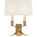 Visual Comfort Signature - CHD 1190AB-L - Two Light Wall Sconce - Cross Bouillotte - Antique-Burnished Brass