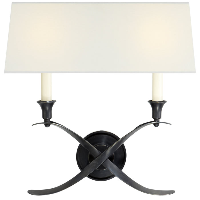 Visual Comfort Signature - CHD 1191BZ-L - Two Light Wall Sconce - Cross Bouillotte - Bronze