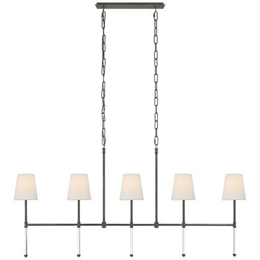 Visual Comfort Signature - SK 5055BZ-L - Five Light Linear Chandelier - Camille - Bronze