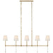 Visual Comfort Signature - SK 5055HAB-L - Five Light Linear Chandelier - Camille - Hand-Rubbed Antique Brass