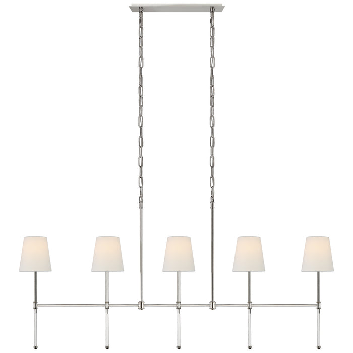 Visual Comfort Signature - SK 5055PN-L - Five Light Linear Chandelier - Camille - Polished Nickel