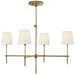 Visual Comfort Signature - TOB 5003HAB-L - Four Light Chandelier - Bryant - Hand-Rubbed Antique Brass