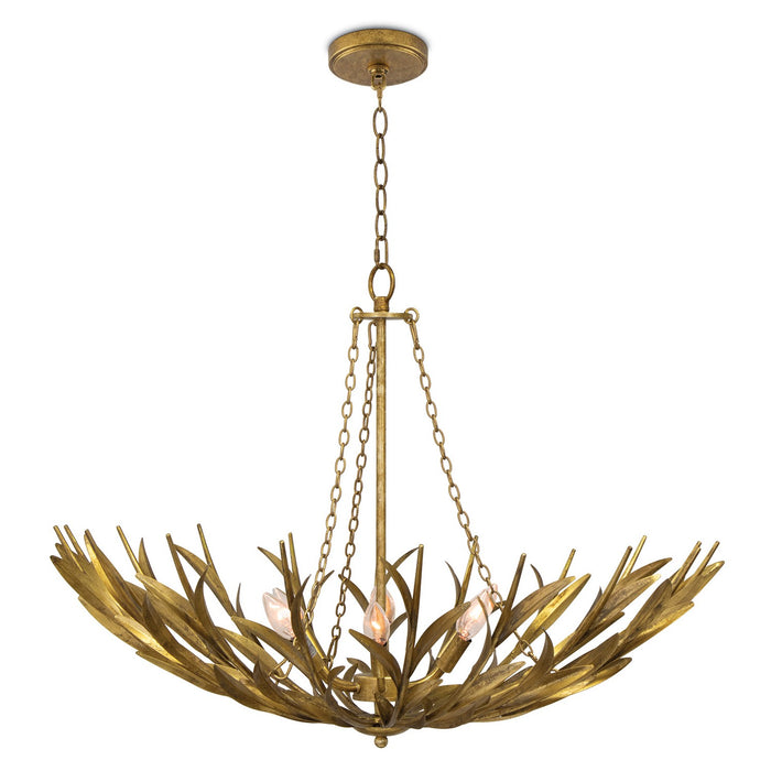 Regina Andrew - 16-1420GLD - Six Light Chandelier - River Reed - Antique Gold Leaf