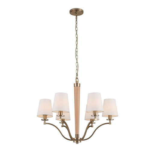 Kalco - 518971BCG - Six Light Chandelier - Curva - Brushed Champagne Gold