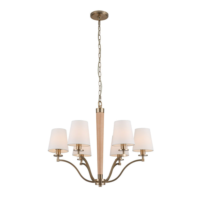 Kalco - 518971BCG - Six Light Chandelier - Curva - Brushed Champagne Gold