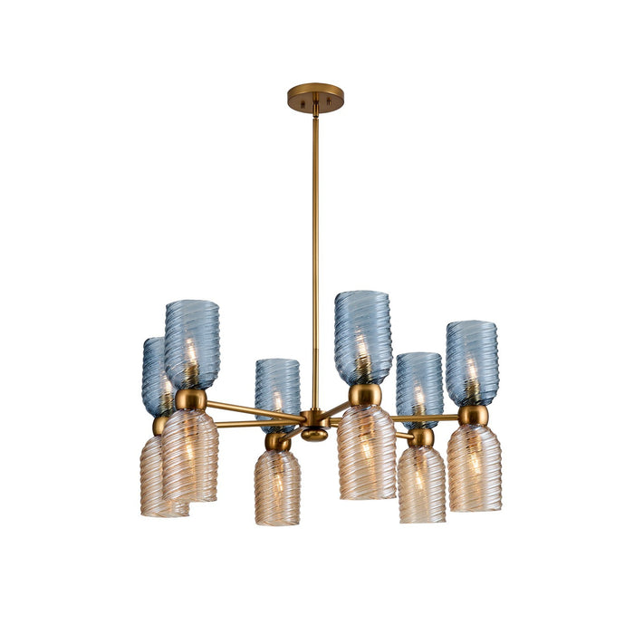 Kalco - 519871AGG - 12 Light Chandelier - Azul - Aged Gold