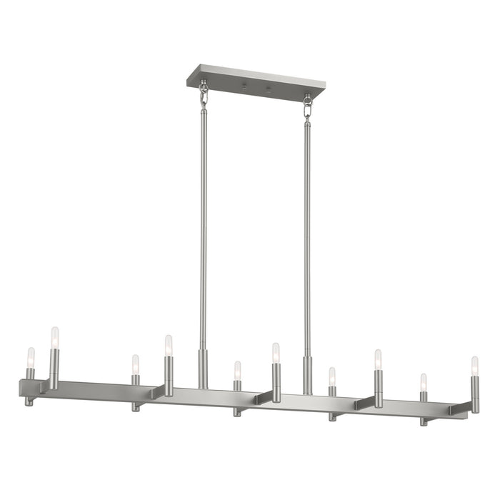 Kichler - 52614SN - Ten Light Linear Chandelier - Erzo - Satin Nickel