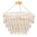 Mitzi - H805804-AGB - Four Light Chandelier - Tiffany - Aged Brass/Textured Cream