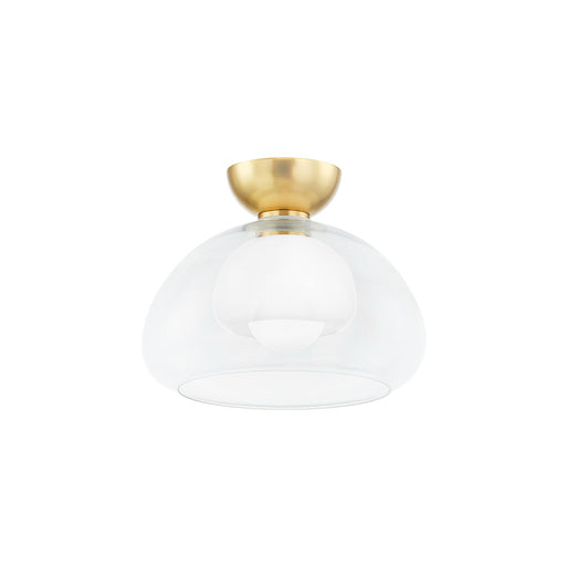 Mitzi - H813601-AGB - One Light Semi Flush Mount - Cortney - Aged Brass