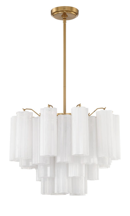 Crystorama - ADD-306-AG-WH - Six Light Chandelier - Addis - Aged Brass