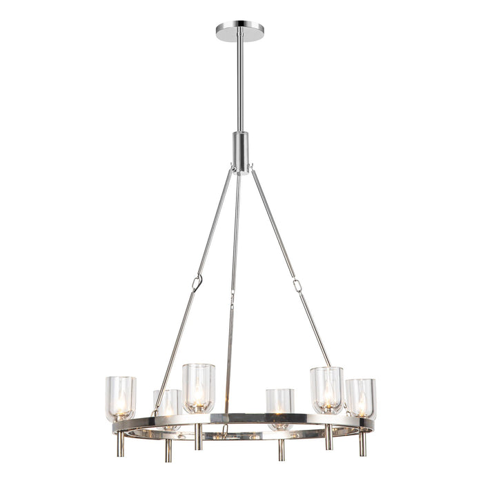 Alora - CH338632PNCC - Six Light Chandelier - Lucian - Clear Crystal/Polished Nickel