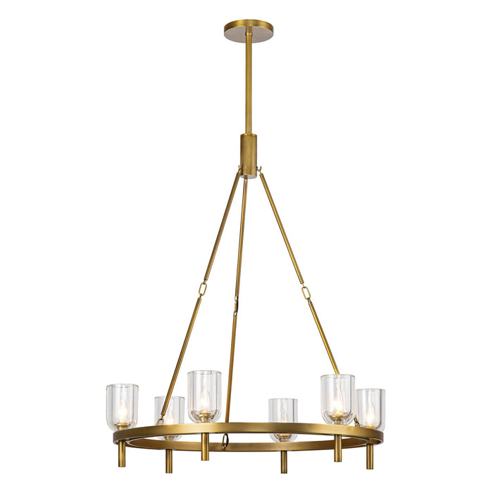 Alora - CH338632VBCC - Six Light Chandelier - Lucian - Clear Crystal/Vintage Brass