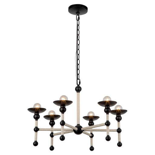 Alora - CH343625MBCN - Six Light Chandelier - Nadine - Matte Black/Cotton