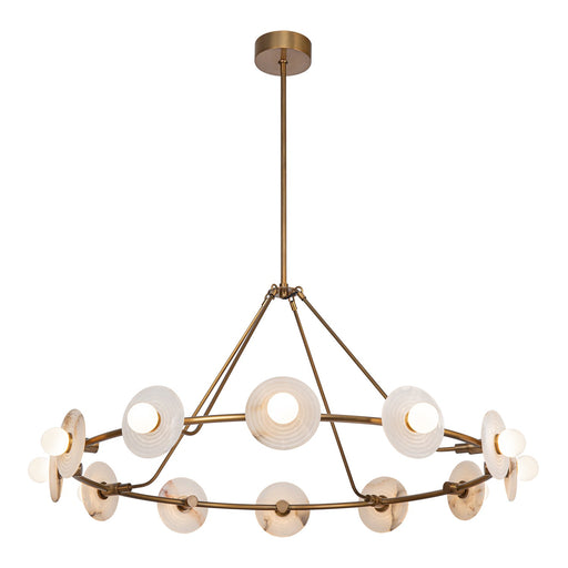 Alora - CH346046VBAR - LED Chandelier - Dahlia - Vintage Brass/Alabaster