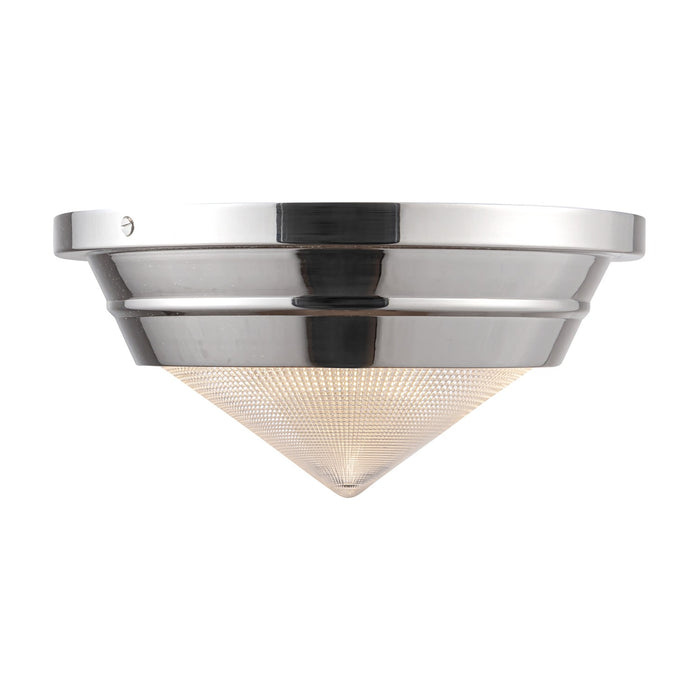 Alora - FM348010PNPG - One Light Flush Mount - Willard - Polished Nickel/Prismatic Glass