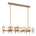 Alora - LP338052VBAR - Ten Light Linear Pendant - Lucian - Vintage Brass/Alabaster