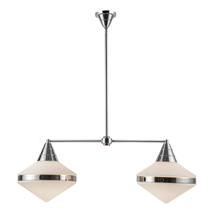 Alora - LP348241PNOP - Two Light Linear Pendant - Willard - Polished Nickel/Opal Matte Glass