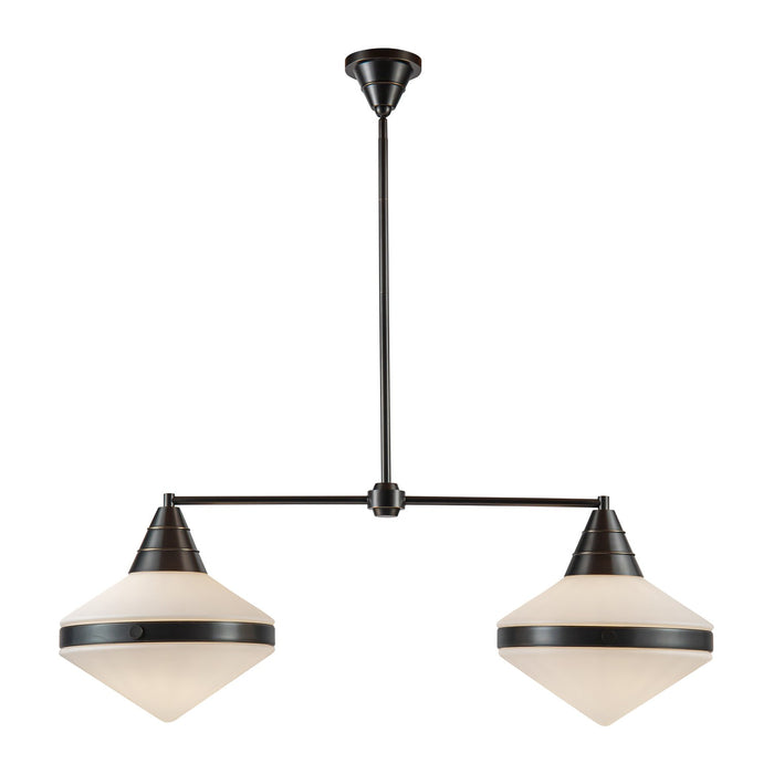 Alora - LP348241UBOP - Two Light Linear Pendant - Willard - Urban Bronze/Opal Matte Glass