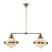 Alora - LP348241VBOP - Two Light Linear Pendant - Willard - Vintage Brass/Opal Matte Glass