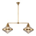 Alora - LP348241VBPG - Two Light Linear Pendant - Willard - Vintage Brass/Prismatic Glass