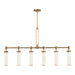 Alora - LP355652VBGO - Six Light Linear Pendant - Wynwood - Vintage Brass/Glossy Opal