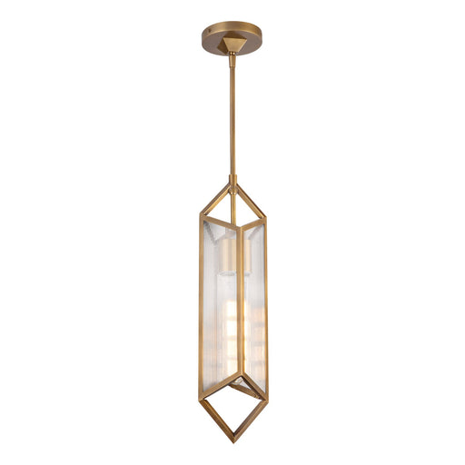 Alora - PD332119VBCR - One Light Pendant - Cairo - Ribbed Glass/Vintage Brass