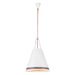 Alora - PD342020MWHL - Three Light Pendant - Brickell - Matte White/Hazelnut Leather