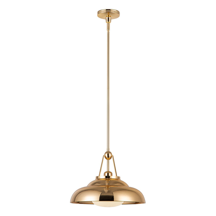 Alora - PD344014PBGO - One Light Pendant - Palmetto - Polished Brass/Glossy Opal