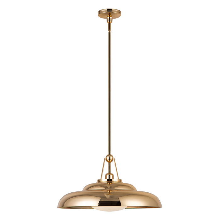 Alora - PD344020PBGO - One Light Pendant - Palmetto - Polished Brass/Glossy Opal