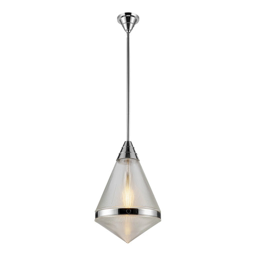 Alora - PD348022PNPG - One Light Pendant - Willard - Polished Nickel/Prismatic Glass