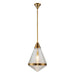 Alora - PD348022VBPG - One Light Pendant - Willard - Vintage Brass/Prismatic Glass