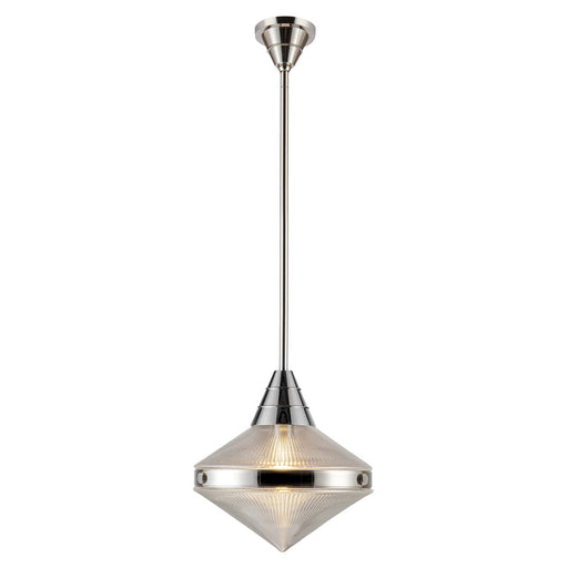 Alora - PD348114PNPG - One Light Pendant - Willard - Polished Nickel/Prismatic Glass