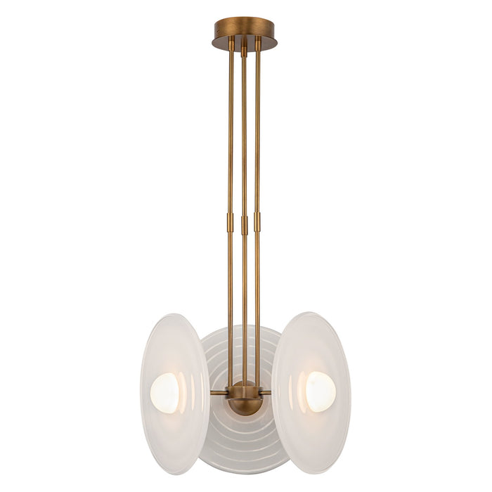 Alora - PD350318VBGO - LED Pendant - Harbour - Vintage Brass/Glossy Opal