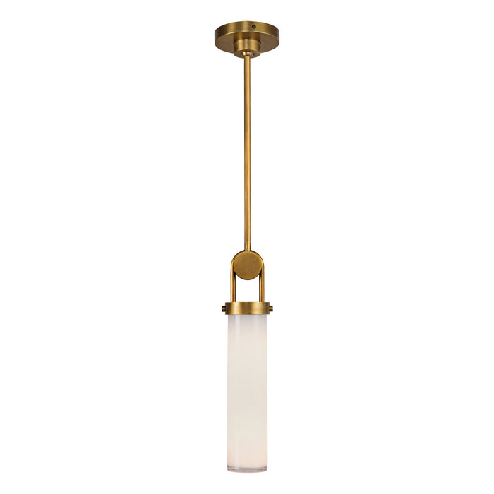 Alora - PD355015VBGO - One Light Pendant - Wynwood - Vintage Brass/Glossy Opal