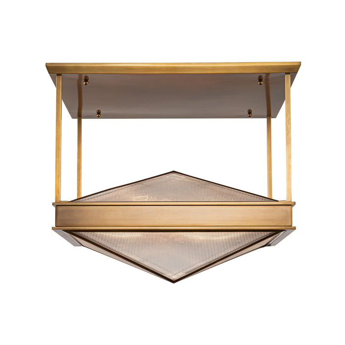 Alora - SF332919VBCR - Four Light Semi Flush Mount - Cairo - Ribbed Glass/Vintage Brass