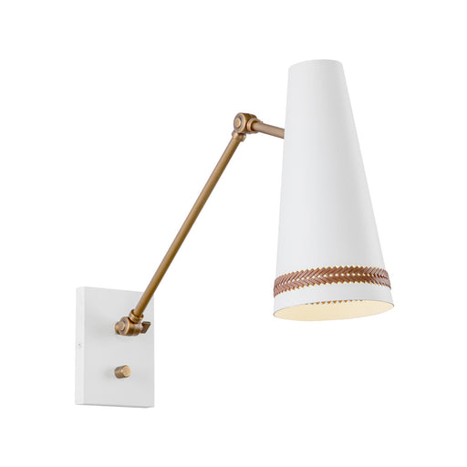 Alora - WV342105MWHL - One Light Wall Sconce - Brickell - Matte White/Hazelnut Leather