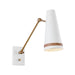 Alora - WV342105MWHL - One Light Wall Sconce - Brickell - Matte White/Hazelnut Leather