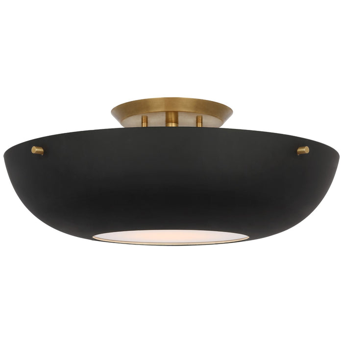 Visual Comfort Signature - ARN 4520HAB-BLK - LED Flush Mount - Valencia - Hand-Rubbed Antique Brass