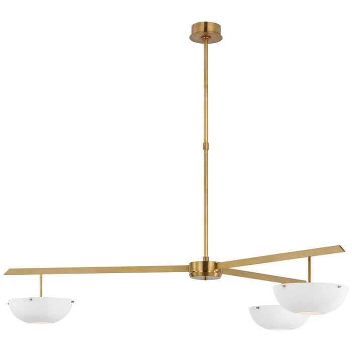 Visual Comfort Signature - ARN 5520HAB-WHT - LED Chandelier - Valencia - Hand-Rubbed Antique Brass