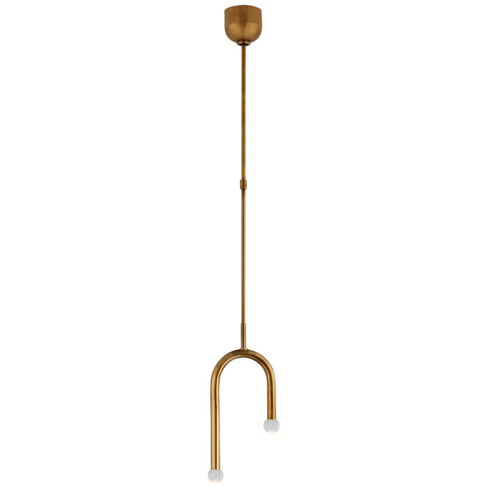 Visual Comfort Signature - KW 5590AB-CG - LED Pendant - Rousseau - Antique-Burnished Brass