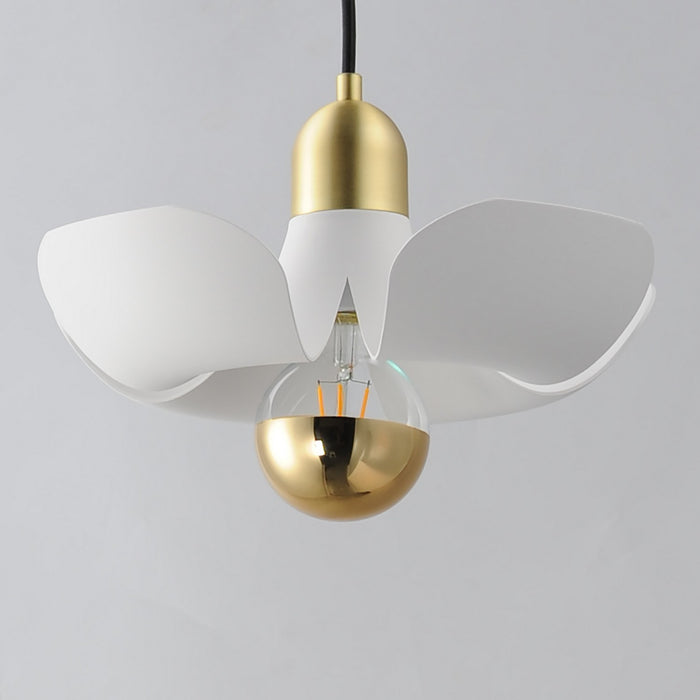 Maxim - 11391WTSBR - LED Pendant - Poppy - White/Satin Brass