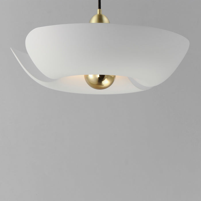 Maxim - 11392WTSBR - LED Pendant - Poppy - White/Satin Brass