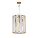 Maxim - 12802CZNAB - Three Light Foyer Pendant - Miramar - Capiz / Natural Aged Brass