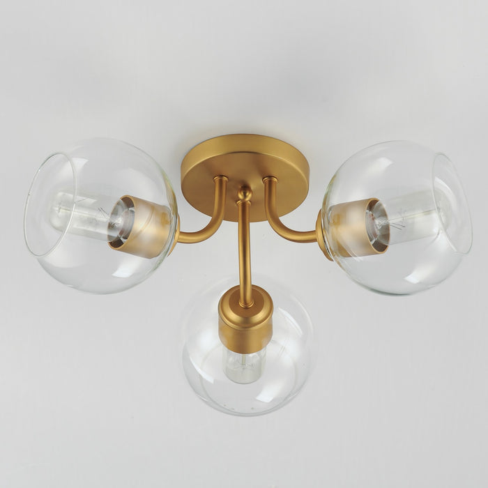 Maxim - 21634CLNAB - Three Light Semi-Flush Mount - Knox - Natural Aged Brass