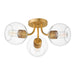 Maxim - 21634CLNAB - Three Light Semi-Flush Mount - Knox - Natural Aged Brass