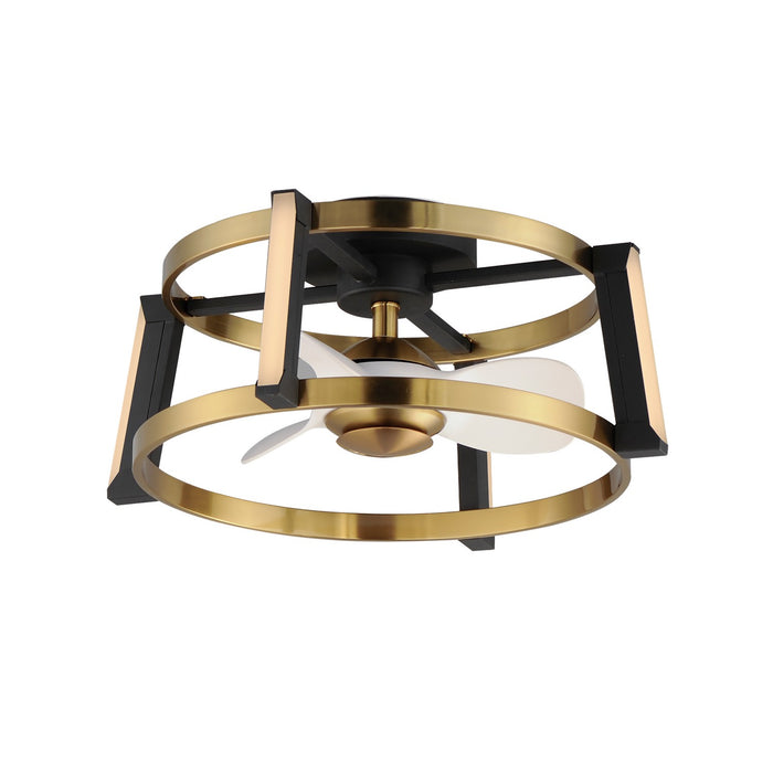 Maxim - 61022WTBKNAB - LED Fandelight - Darling - Black / Natural Aged Brass