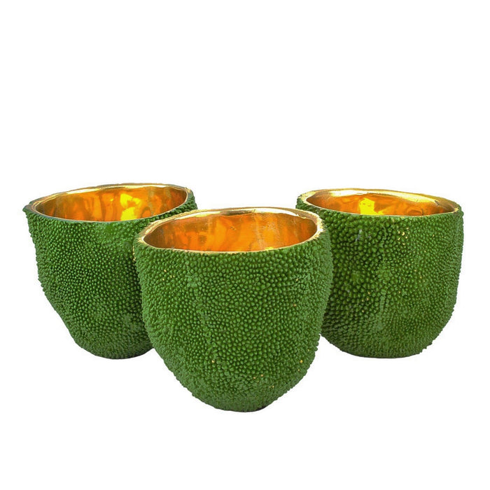 Currey and Company - 1200-0724 - Vase Set of 3 - Jackfruit - Green/Gold