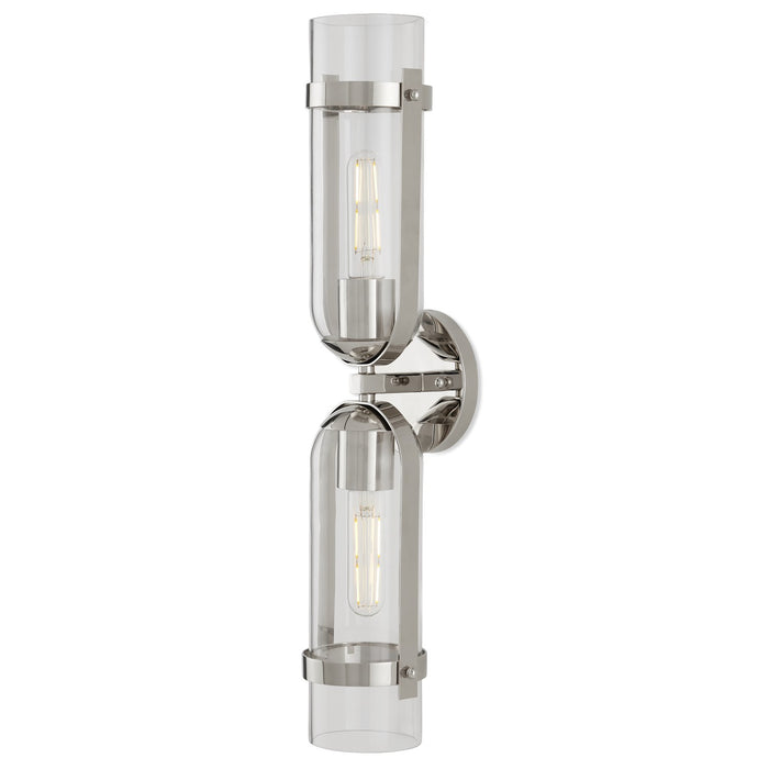 Currey and Company - 5800-0029 - Two Light Wall Sconce - Bonardi - Polished Nickel/Clear