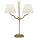 Currey and Company - 6000-0873 - Two Light Desk Lamp - Sirocco - Natural/Antique Brass