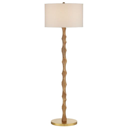 Currey and Company - 8000-0135 - One Light Floor Lamp - Sunbird - Natural/Brass